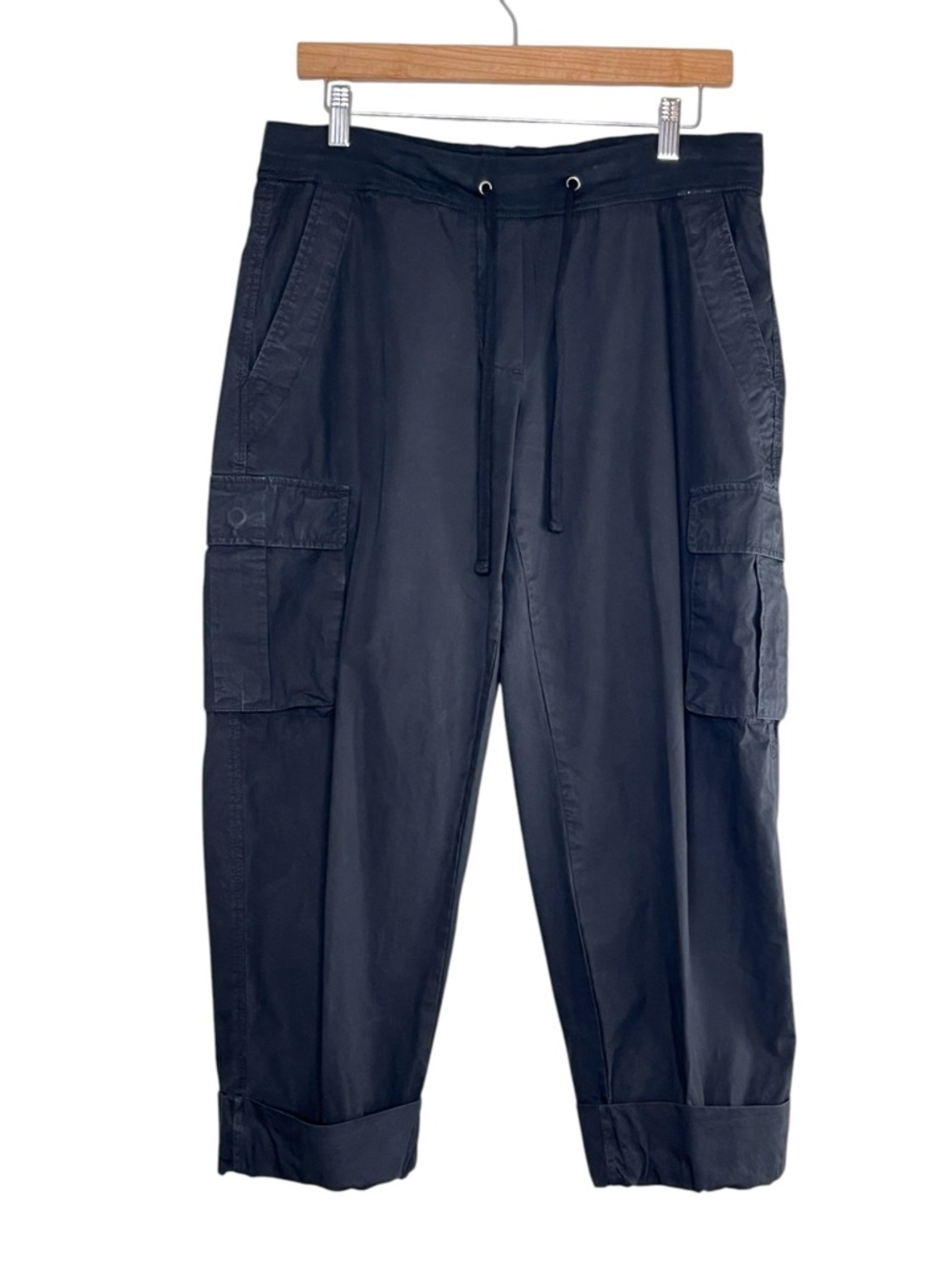 James Perse Standard Women's Pull-On Parachute Cropped Rolled Cargo Pants Sz 2
